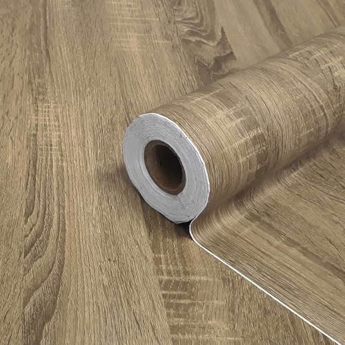 Extra Starke Laminierte Selbstklebende Holzfolie DUNKLE EICHE BOSTON - Klebefolie Möbelfolie Dekofolie - Türfolie Küchenfolie Schrankfolie Tischfolie | 90 cm × 210 cm