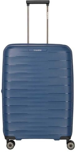 Travelite 4-Rad Hartschalen Koffer mittelgroß 80 Liter, recyceltes Material in Schale und Innenfutter, Gepäck Serie MOOBY: kratzfester Hartschalen Trolley mit Dehnfalte + TSA Schloss, 66 cm, 3,4 kg