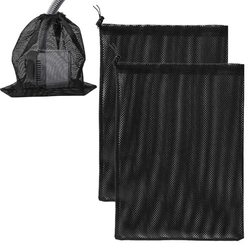 Teichpumpenfilterbeutel, Pumpen Barriere Tasche, 2 Stück Pumpenschutzbeutel, Teichpumpe Filterbeutel, Pumpen-Absperrbeutel mit Kordelzug, Wiederverwendbare Filtersack, 31×41cm