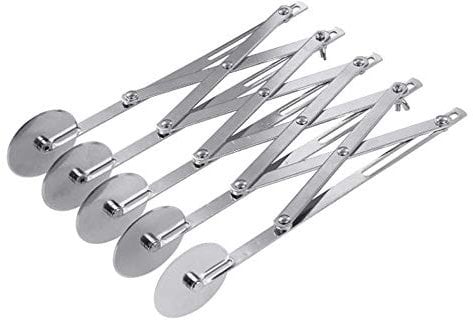 Stytpwra Cortador de Hojaldre de 5 Ruedas Cortador de Pizza Cortadores de Masa de Múltiples Ruedas Rebanadora de Pizza Expandible Rodillo de Corte para Hornear Cuchillo de Repostería