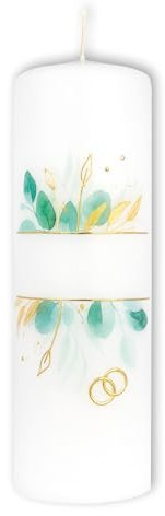 Hochzeitskerze Eukalyptus - Verindet uns 250x80mm