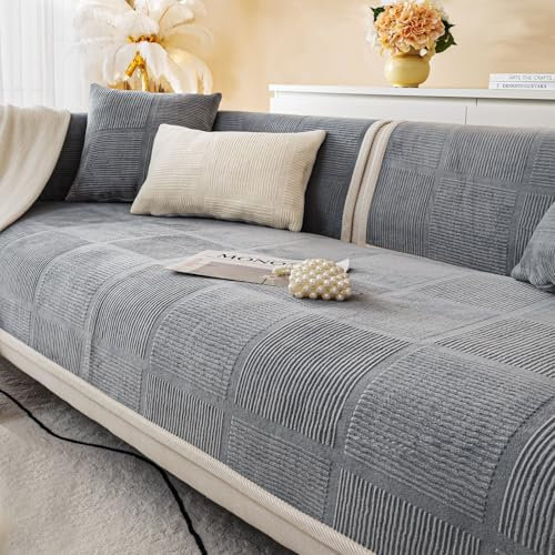 BXAEYIPOR Couch Überzug,2024 Neue 1/2/3/4 Sitzer L Form Sofa Cover Sofa Überzug Ecksofa,mit Rutschfester Unterlage Sofa-Schutzhülle,Weiche Unifarben in Verschiedenen Größen Sofabezug.