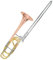 Posaunen Musikinstrumente Hochwertige Bassposaune aus Goldmessing in B/F/Eb/D-Tonart