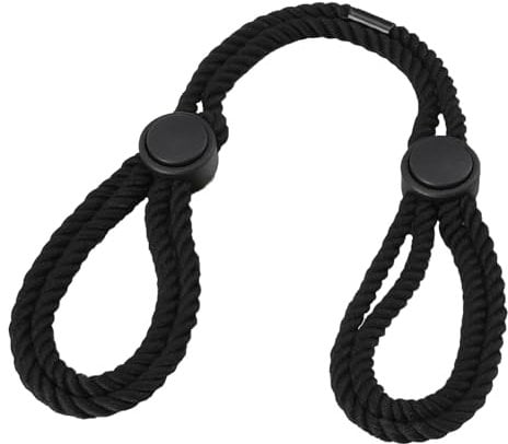 Qkhcable Black Adjustable Rope Bracelets Anklets for Women Braid Body Chains Cool Handcuff Bracelets Non-Piercing Body Jewelry Gift - Cotton Rope Handcuffs for Women Bodychain