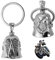 2 Stück Guardian Bell Biker Bell, Motorrad Glocke Glücksbringer aus Edelstahl, Schutzglocke Engel Reitglocke, Chrom-Finish, für Motorradfahrer und Fahrradliebhaber, Inklusive Schlüsselring (Silber)