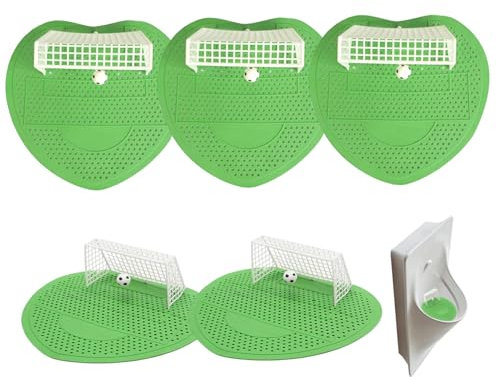 Urinal Screen Anti Odor Football Male Toilet Cleaner Splash Guards Soccer Goal Filter Mats 5PCS Football Goal Urinal Pad Filter Net Water Cover Urinal Anti-Blocking Deodorization