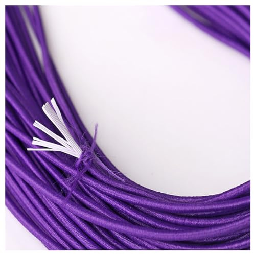 BrightGlow Armband Elastisch Schnur Schmuckherstellung 2mm Perlenschnur Elastische Schnur Perlenschnur zum Auffädeln Handwerk Schnur Gummiband für DIY Handwerk, Kleidung, Halsketten Lila 20M