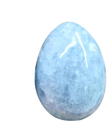 Blue Crystals - Huevo de dragón de de cianita azul natural - Accesorios decorativos de Reiki, piedra de palma, escultura de esfera para suministros de equilibrio de Reiki