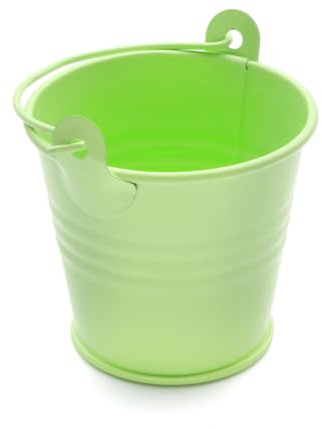 Hrlace Mini Eimer Bunt Gastgeschenk Mini Blumentöpfe Metall Eimer Hängender Blumentopf Hochzeit Party Taufe Süßigkeiten Bonbons Tischdeko mit Tragegriff für Garten Container Sanftes Grün 10 Stück