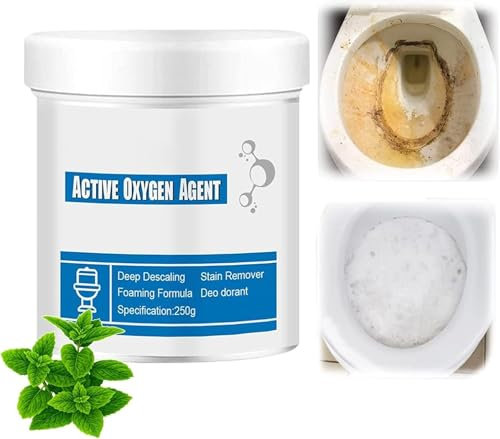 250g Toilet Active Oxygen Agent, Touch Free Fizzy Foam Toilet Cleaner, Natural Toilet Bowl Cleaner, Powerful Fizzy Foam Toilet Cleaner, Powerful Pipe Dredging Agent, All Purpose Cleaning Powder (1)