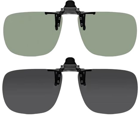 LandReCol 2 Stück Sonnenbrille für Herren - Polarisierte Aufsatzbrille für Damen & Herren, UV-Schutz für Fahren, Laufen, Angeln，Leichtes Design