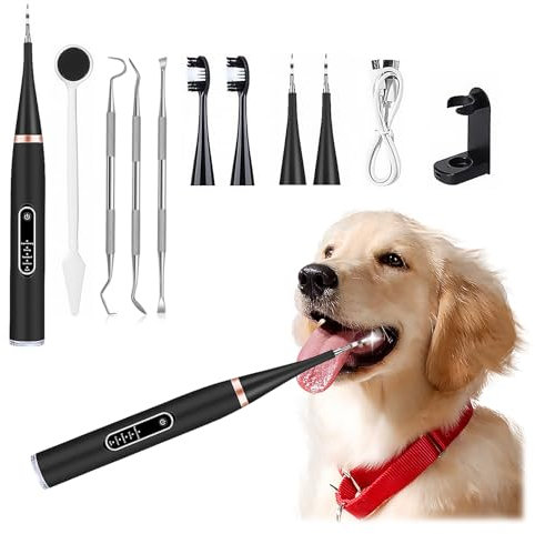 Dog Plaque Remover for Teeth, 5 Cleaning Modes Dog Teeth Cleaning Products, 9-Pack Pet Tooth Cleaning Kit Safe for Dogs and Cat, Pet Toothbrush for Dental Care