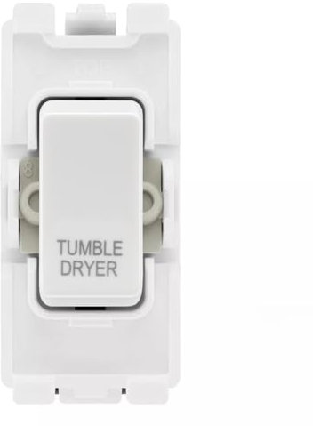 BG RRTDW White 20A DP Appliance Grid Switch Labelled Tumble Dryer