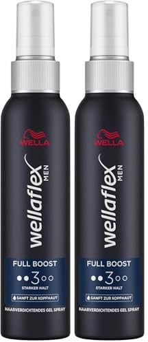 Wellaflex Men Full Boost Haarverdichtendes Gel Spray | Stark haltendes Spray Für Männer | Voller aussehendes Haar | Mit Koffein | Dermatologisch getestet & silikonfrei | 150ml