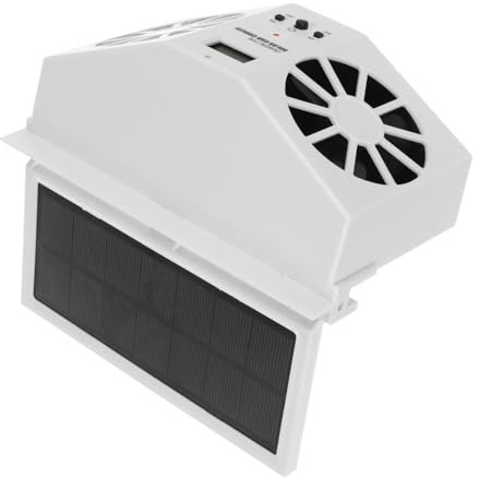 Gatuida Solar Powered Car Vent Fan Outlet Window Exhaust Fan for Vehicle Cooling and Smoke Removal Easy Installation for Cars White
