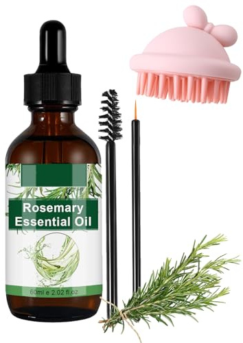 Rosmarinöl Haare -Rosemary Oil for Hair Growth mit Jojobaöl -Haaröl für Haarwachstum Beschleunigen und Trockenes Haar -Kopfhaut Öl Pflege für Damen -Augenbrauen Serum, Lash Serum- mit Kopfhaut Bürste