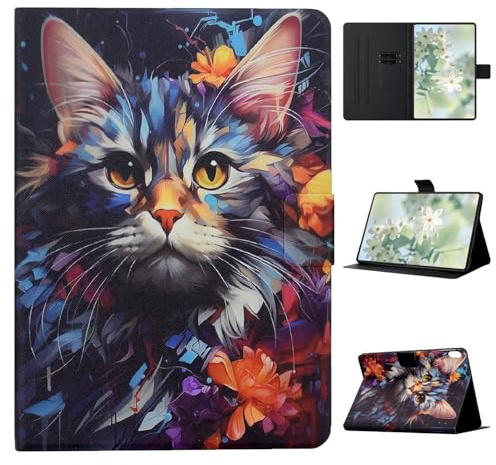 Vaitasy Funda para iPad 11th Generation 2025/ 10th Generation 2022, Cuero PU Folio Carcasa con Función Soporte Case para iPad 2025 - Gato Multicolor