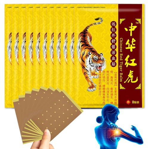 88 Stück Schmerzlinderung Patch, Tiger Soreness Relief Patch, Chinesische Ferninfrarot Pflaste, Selbstklebende Wärmepflaster, Schmerzlinderung Pflaster für Rückenmuskel- und Gelenkschmerzen