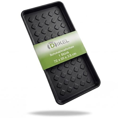 DIKEL Bandeja de goteo para zapatos de 72 x 35 x 3,5 cm, resistente con borde alto, alfombrilla para zapatos mojados, bandeja grande para zapatos y bandeja para zapatos, bandeja antideslizante para
