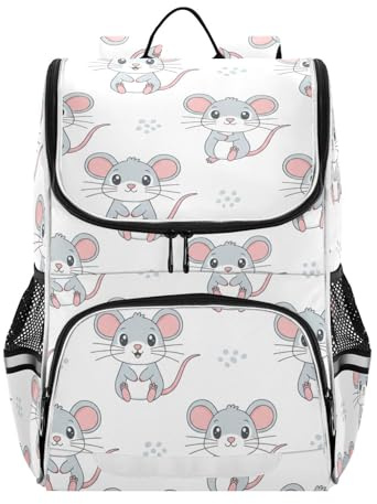 Mnsruu Cute Mouse Kids Backpack Rucksack Bag for School Girls & Boys, Cute School Bag for Kids, Kids Bookbag for Elementary with Reflective Strip