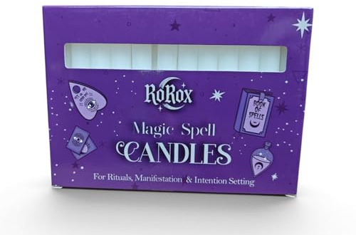 Ro Rox Zauberkerzen, unparfümierte Ritualkerzen für Meditation, Manifestation, Reinigung, Altar, Hexerei und heidnische Praktiken, 10 cm, 12er-Packung, Weiß