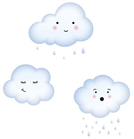 Premiumdesign Wandtattoo Wandsticker Wolkenset fürs Kinderzimmer farbig #142A Grosse Wolke bis 21x19cm