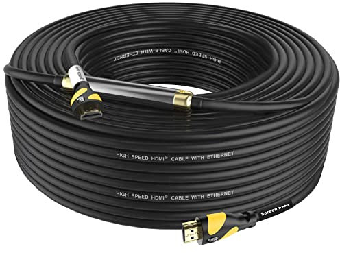 Postta HDMI Cable(100 Feet) with Built-in Signal Booster-HDMI 2.0V Support 3D,1080P,Ethernet,Audio Return & Ultra HD-1 Pack