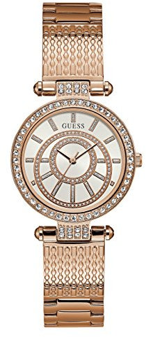Guess Femmes Analogique Quartz Montre avec Bracelet en Acier Inoxydable W1008L3