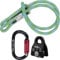 GM CLIMBING Hitch Slack Tending Pulley Kit for Double Rope Climbing System Basic Unit of General Hauling - 20kN Black Micro Prusik Minding Pulley & Oval Locking Carainber & 30in 8mm VT Prusik
