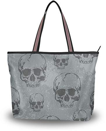 Große Schultertasche mit Totenkopf-Muster, Handtasche, Strandtasche für Damen und Mädchen, Mehrfarbig - multi - Größe: Medium