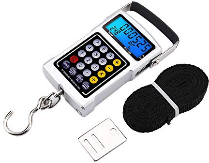 Electronic Balance Digital Fishing Postal Hanging Hook Scale with Measuring Tape 7 in 1 Digital Hanging Scales 110lb/50kg Batteries Not Included
