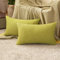 MIULEE 2er Set Wasserdicht Kissenbezug Outdoor Sofakissen Dekokissen Modern Kissenbezüge Dekorativ Kissenhülle Deko aus Polyster Leinen-Optik für Garten Sofa Wohnzimmer Bett 30x50 cm Vegetation Grün