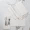 Encasa XO Platzsets Esstisch Set von 6 | Solid Off White | Fein gerippte Baumwoll-Tischunterlage | Größe 48x32 cm | Maschinenwaschbar