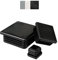 FUX 10 Stück Kunststoff Quadrat Rohrstopfen, 10x10mm-120x120mm, Lamellenstopfen, Möbelgleiter, Stuhlbeinkappen, Verschlussstopfen, Stuhlbeinschoner, Stopfen, Quadratstopfen (35x35mm, schwarz)