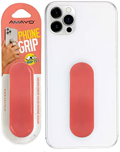 Amayo Grip - Das Original! Smartphone Fingerhalter - Handy Fingerhalterung Phone Grip Handy Halter Ständer Griff - Handy Halterung Handy Ring (Matt Serie - Rot)