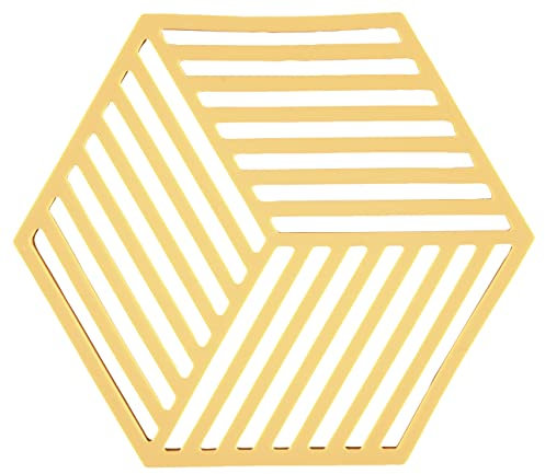 Zone Denmark Hexagon Topfuntersetzer Hitzebeständig, Silikon Untersetzer, Praktische und Dekorative Topf-Untersetzer, Spülmaschinenfest, 16 x 14 cm, Apricot