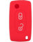 AUTOZOCO Funda Compatible con Peugeot Citroen Llave de Coche 2 Botones | Carcasa Protectora de Silicona para Coche | Rojo