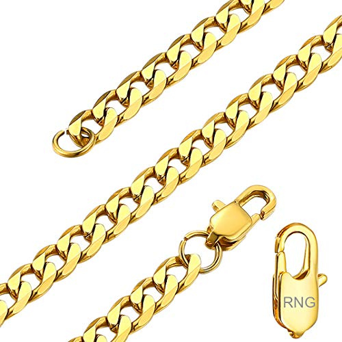 Goldchic Chain Necklace for Men, Silver/Gold/Black, 4/6/9mm, 14-30' Length | Stainless Steel Cuban Chains, Hypoallergenic Sturdy Necklaces Jewellery(Come with Gift Box)