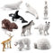 Morofme Arktis-Tiere-Figur, 10 Stück, Mini-Arktis-Tiere, Spielzeug, realistische Polartierfiguren, Tundra-Hirsch, Bär, Fuchs, Arktis-Tier, Tortenaufsatz, Dekoration für Kindergeburtstag