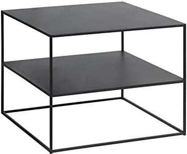 möbelando Beistelltisch Pebble aus Metall in schwarz. Abmessungen (B/H/T) 65x50x65 cm