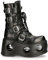 New Rock Boots 373-S2 Stivali Unisex in Pelle Nera Metallizzata Con Plateau Goth Neptuno Spazio Stivali 5