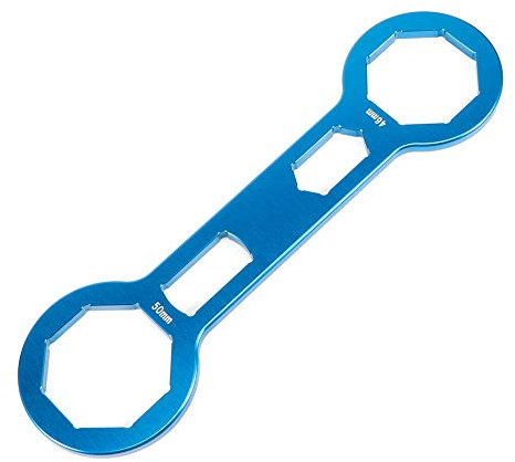 50mm Fork Cap Wrench, Bicycle Middle Bracket Adjustment Guide Tools Removal and Spanner Tool Motorcycle Front Shock Absorber Suspension for CRF250R CRF450R CRF450X Blue