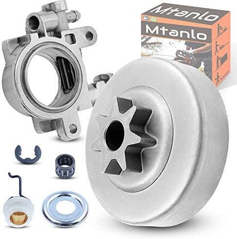 Mtanlo Kettenrad Kupplung für Stihl MS311 MS391 Kettensägen, Ritzel, Ölpumpe Schneckengetriebe passend 3/8 Zoll 7T Nadellager Clip Ölpumpe Unterlegscheibe