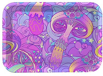 Vassoio per rollare fungo viola 12,7 x 17,8 cm, accessori per fumo di tabacco Tray God