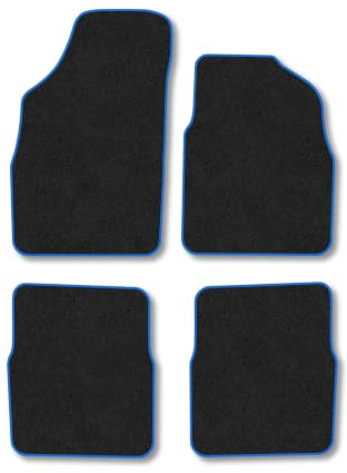 Fiat Panda (2004-2012) Carpet Car Mats | Blue Edge Trim Tailored Fit Floor Mats Full Coverage Protection Accessories Easy Clean Anti Slip Made in the UK