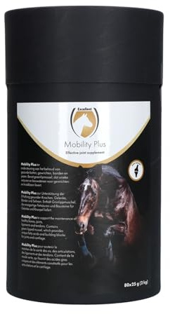 Excellent Equi Mobility Plus - 2 kg (80 Beutel) - Unterstützt die normale Schmierung der Gelenke und trägt zur Erhaltung der Knorpel bei - Glucosamin und Chondroitin - Für Pferde Geeignet