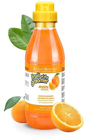 IV San Bernard Fruits Shampoo mit Orangenextrakt und Silikonen für Hunde und Katzen: stärkt, balanciert und beugt Haarausfall und Stress vor, 500 ml – Duft