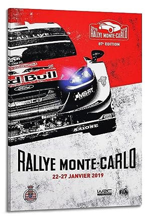 JONZA Rally Racing WRC Poster 2019 Rallye Monte Carlo Dekorative Malerei Leinwand Wand und Kunstbild Familienschlafzimmer 60 x 90 cm