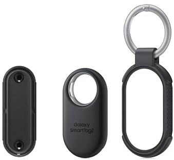 Samsung Galaxy SmartTag2 Balise connectée Bluetooth, Avec Coque Renforcée [Exclusivité Amazon], Compatible avec Smartphones Samsung Galaxy, Mode Perdu, Noir