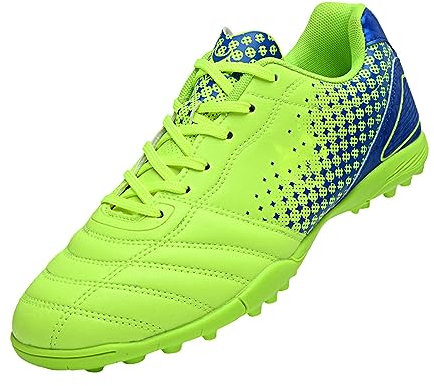 UnoSheng Adult Football Boots Male Nails Student Youth Football Shoes Female Student Training Shoes Men's Trainers High, Green, 9.5 UK